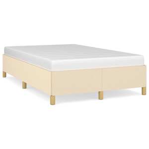 vidaXL Voodiraam ilma Madratsikreemita 120x200 cm kangas