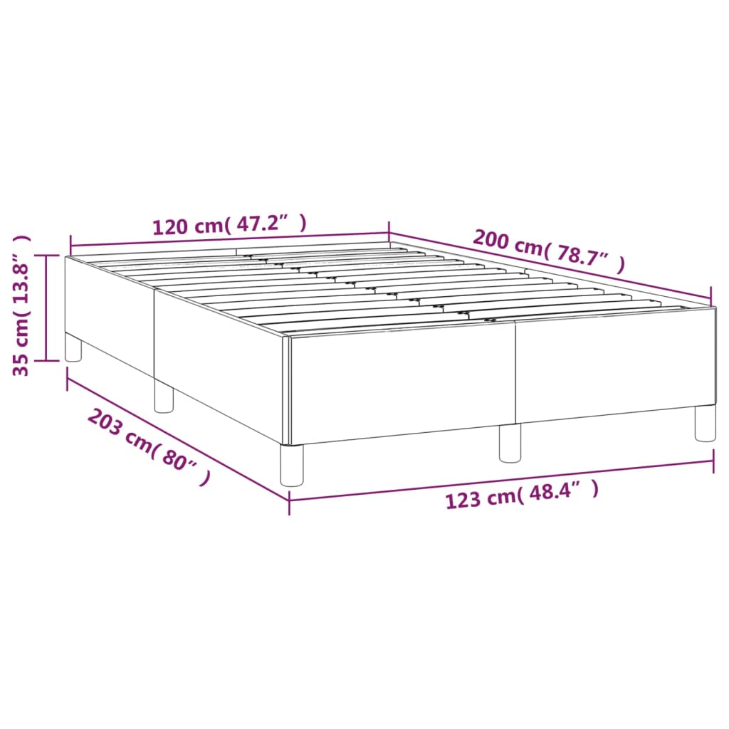 Okvir za krevet krem 120x200 cm od tkanine