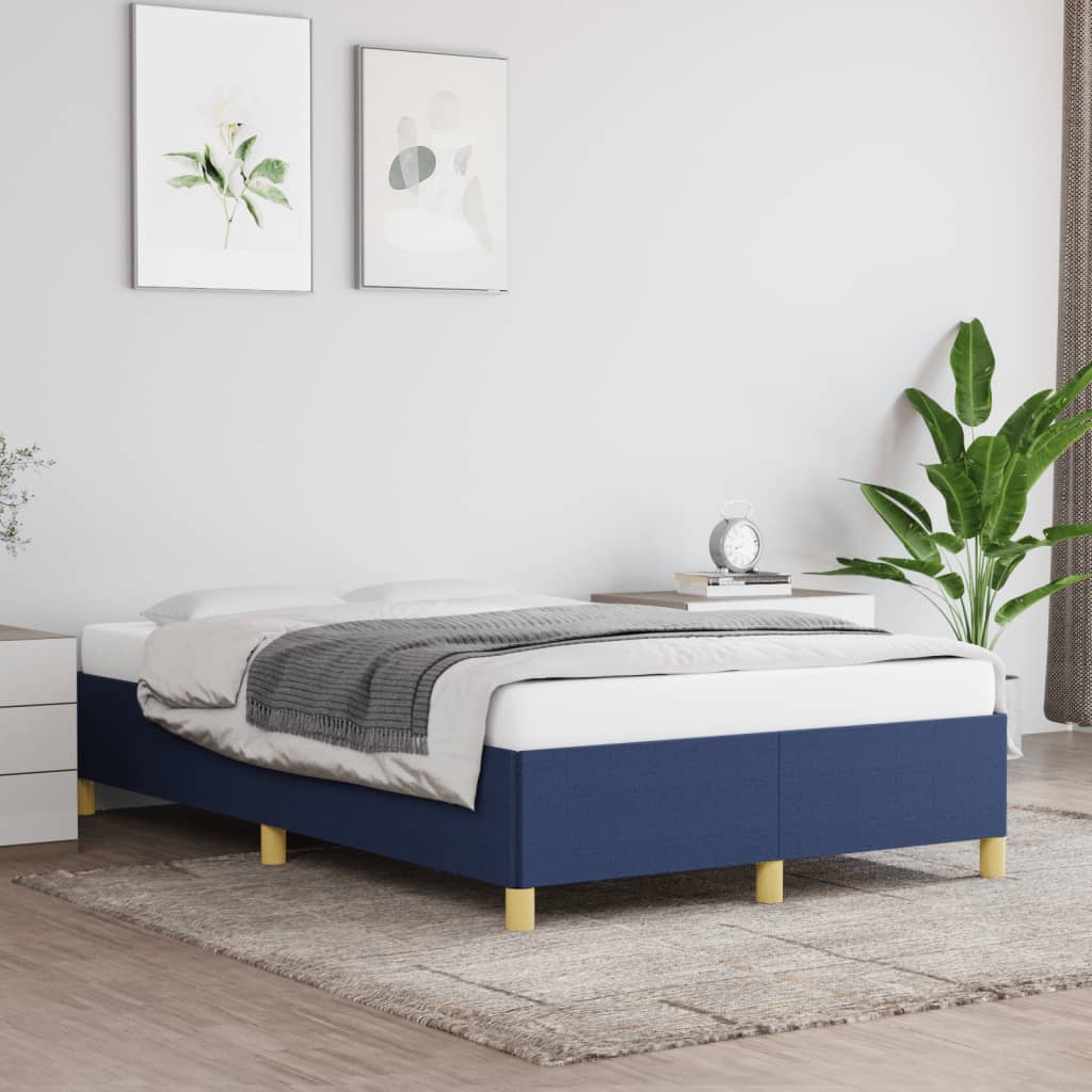 vidaXL sengeramme uden madras 120x200 cm stof blå billede