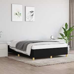 Rám postele bez matrace černý 140 x 190 cm textil - obrázek 1