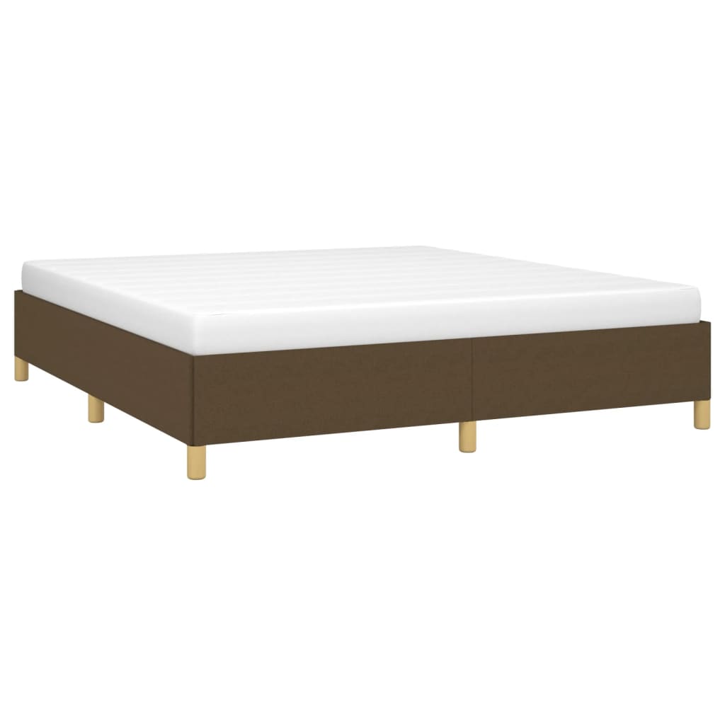 vidaXL Bedframe zonder matras stof donkerbruin 160x200 cm afbeelding