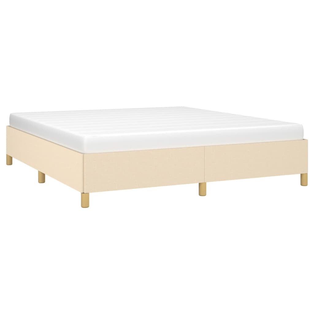 vidaXL Cadre de lit sans matelas crème 160x200 cm tissu