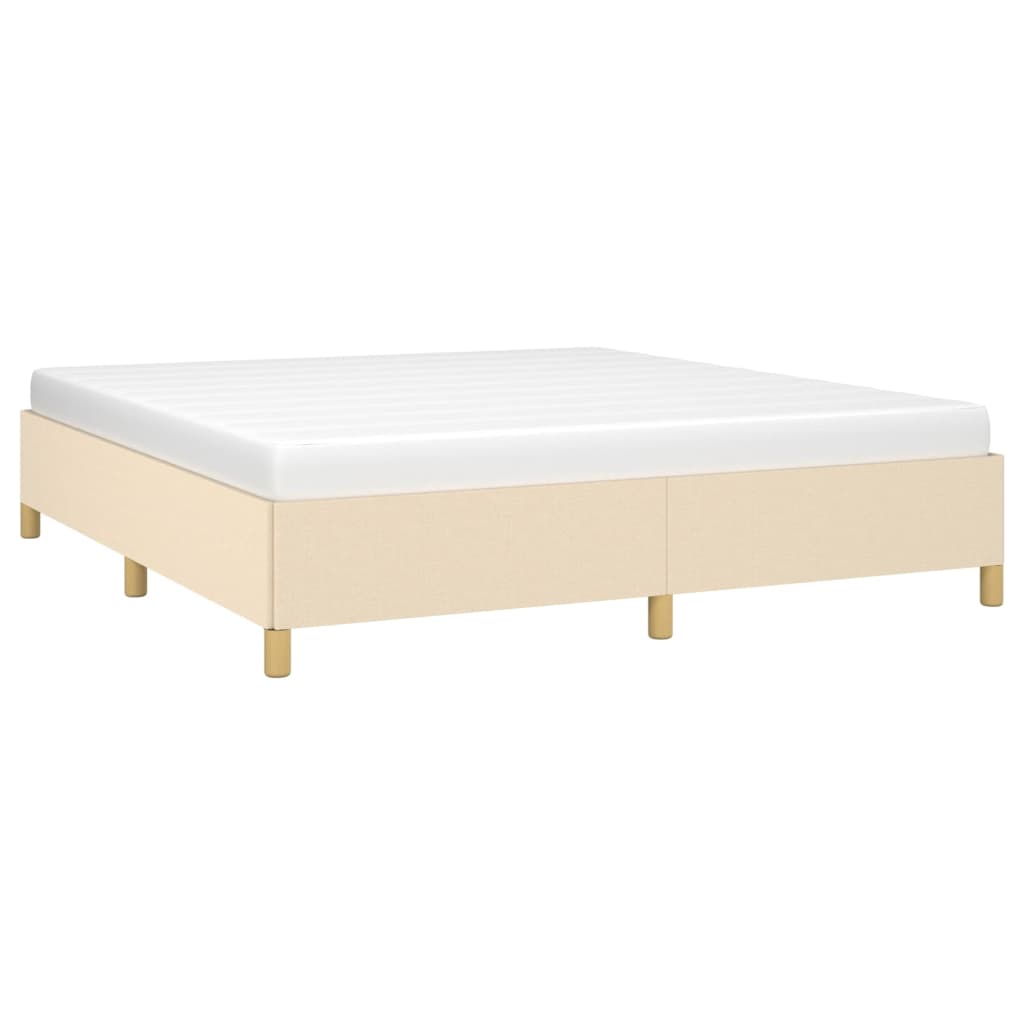 vidaXL Bedframe zonder matras stof crèmekleurig 160x200 cm, foto 2