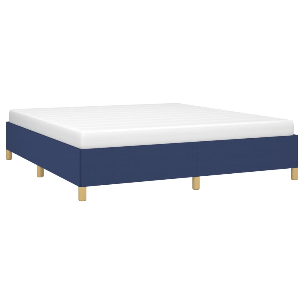 vidaXL Bedframe zonder matras stof blauw 160x200 cm afbeelding