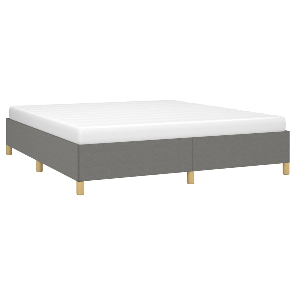 vidaXL Estrutura de cama sem colchão 180x200 cm tecido cinzento-escuro