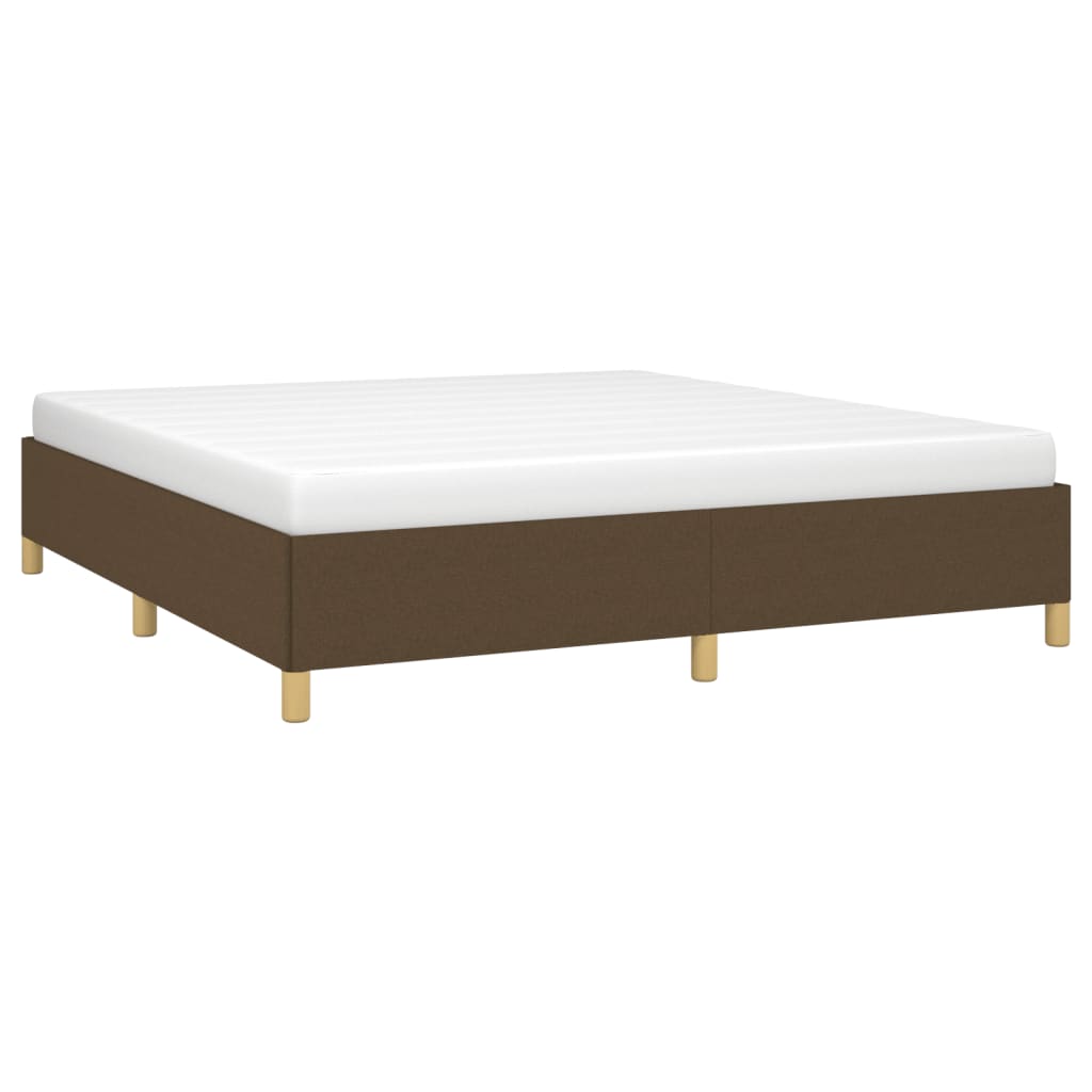 vidaXL Bedframe zonder matras stof donkerbruin 180x200 cm afbeelding