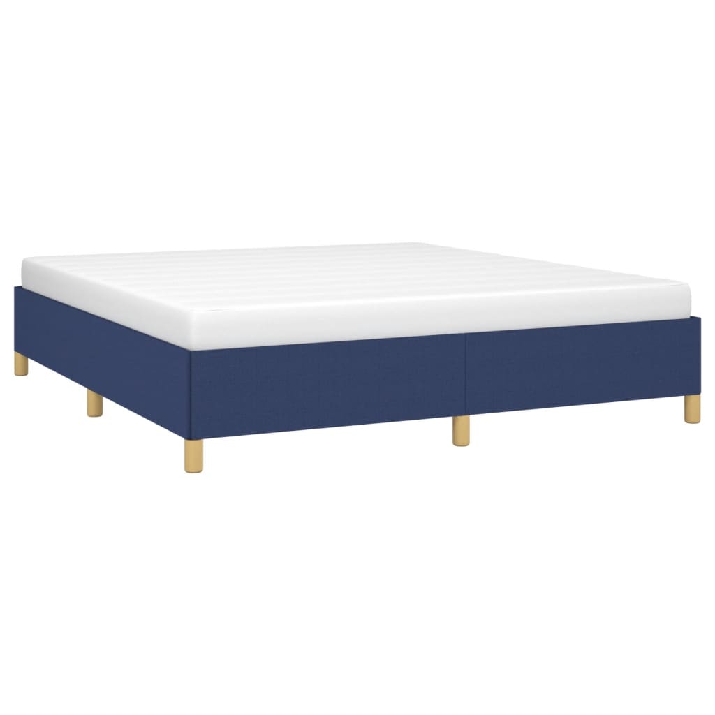 vidaXL Bedframe zonder matras stof blauw 180x200 cm afbeelding