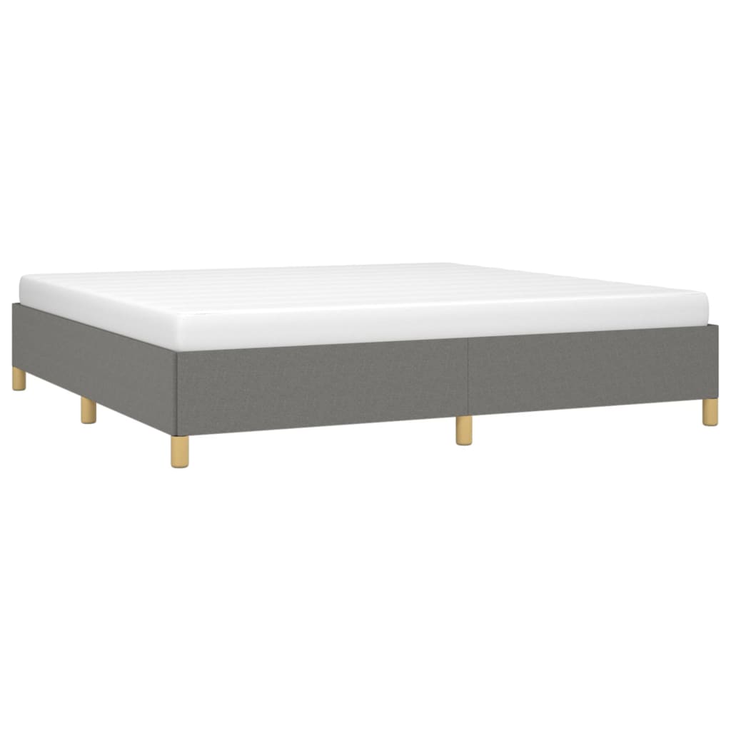 vidaXL Bedframe zonder matras stof donkergrijs 200x200 cm afbeelding