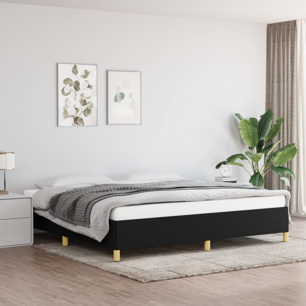 Cadru de pat, negru, 200x200 cm, material textil