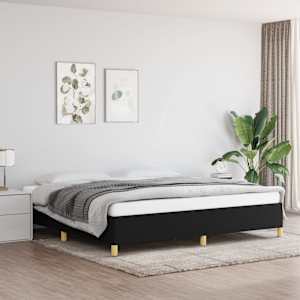 Posteljni okvir brez vzmetnice črn 200x200 cm blago