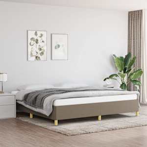 Posteljni okvir brez vzmetnice taupe 200x200 cm blago