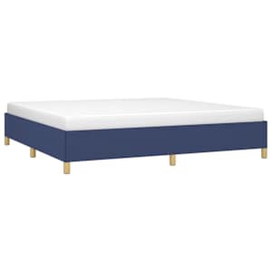 Rám postele bez matrace modrý 200 x 200 cm textil - obrázek 3