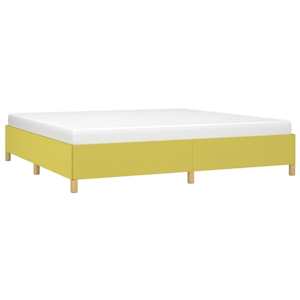 Rám postele bez matrace zelený 200 x 200 cm textil - obrázek 3