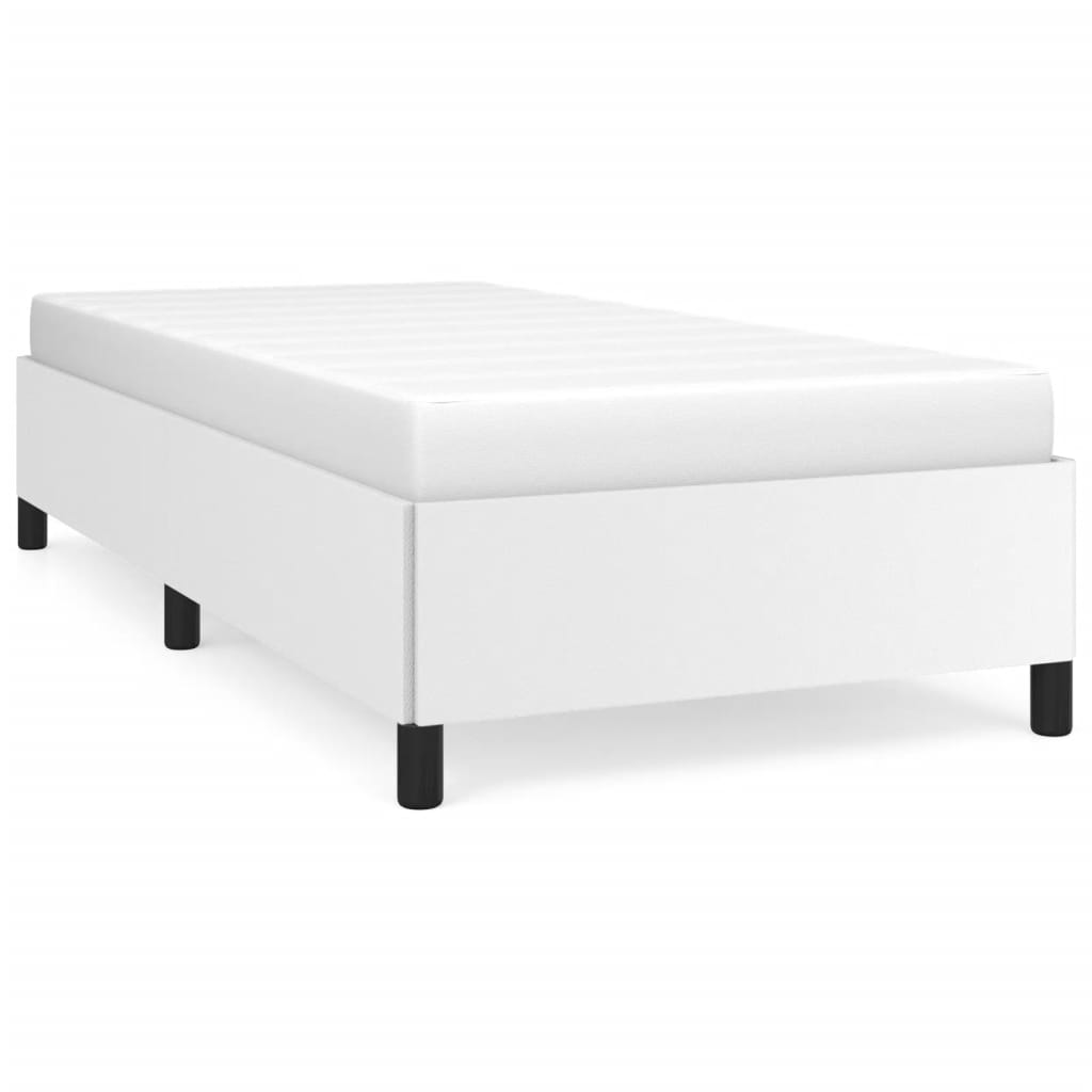 Cadru de pat, alb, 80x200 cm, piele ecologică