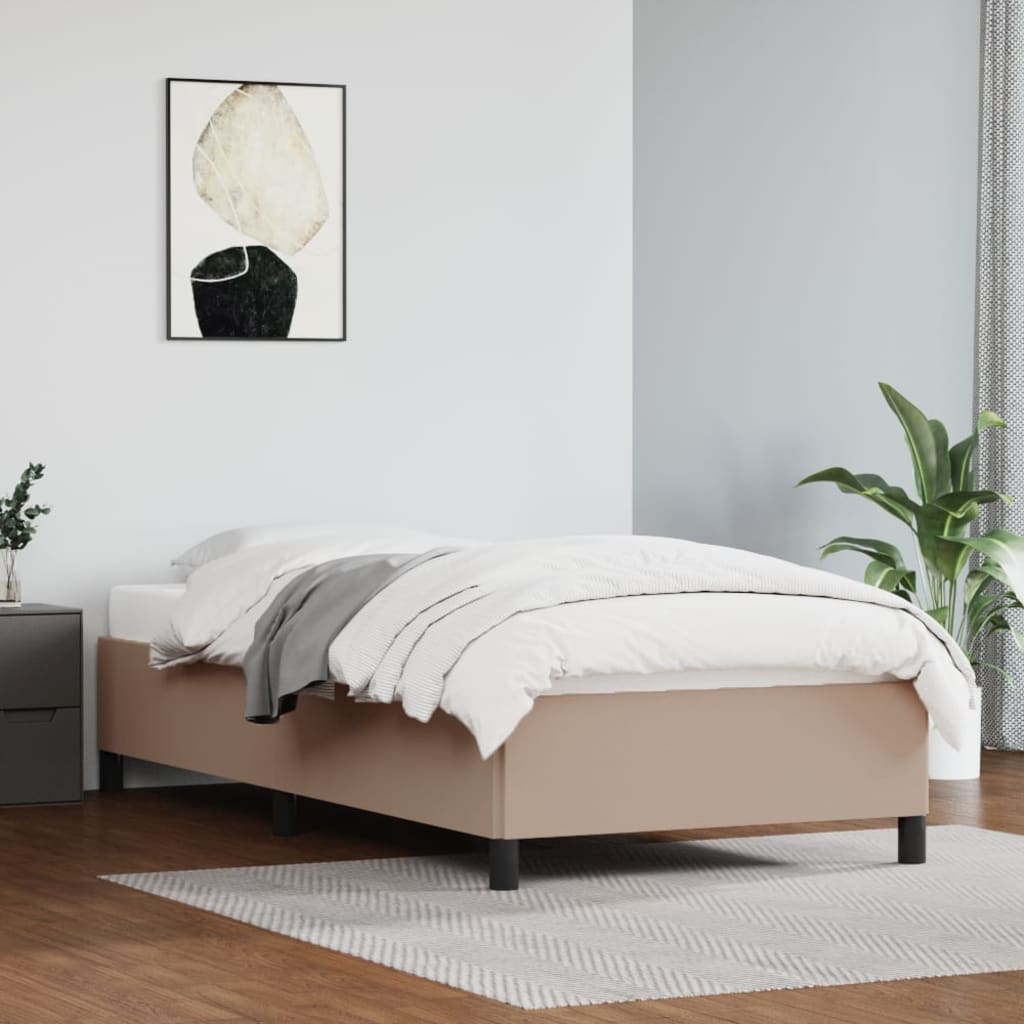 Bettgestell Cappuccino-Braun 80×200 cm Kunstleder