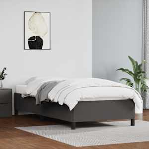 Rám postele šedý 90 x 190 cm umělá kůže - obrázek 1