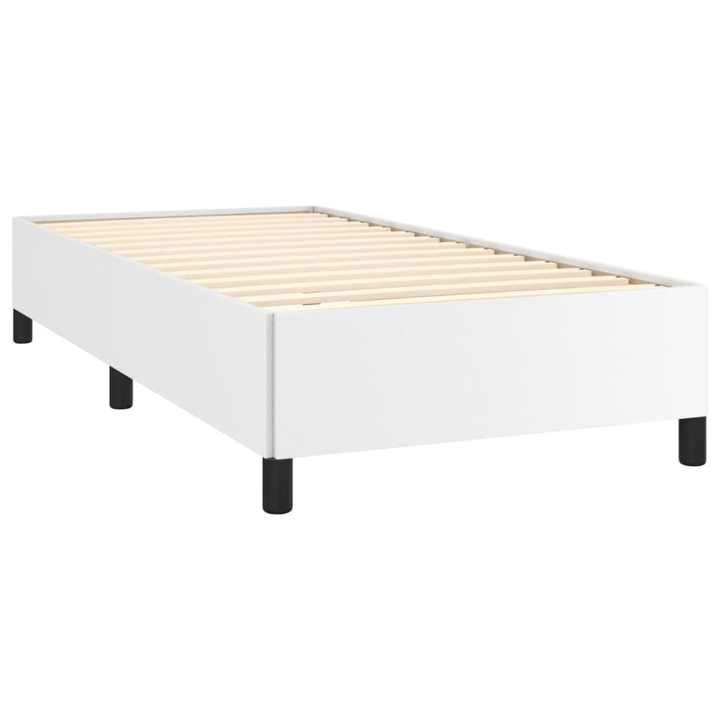 Cadru de pat, alb, 90x200 cm, piele ecologică