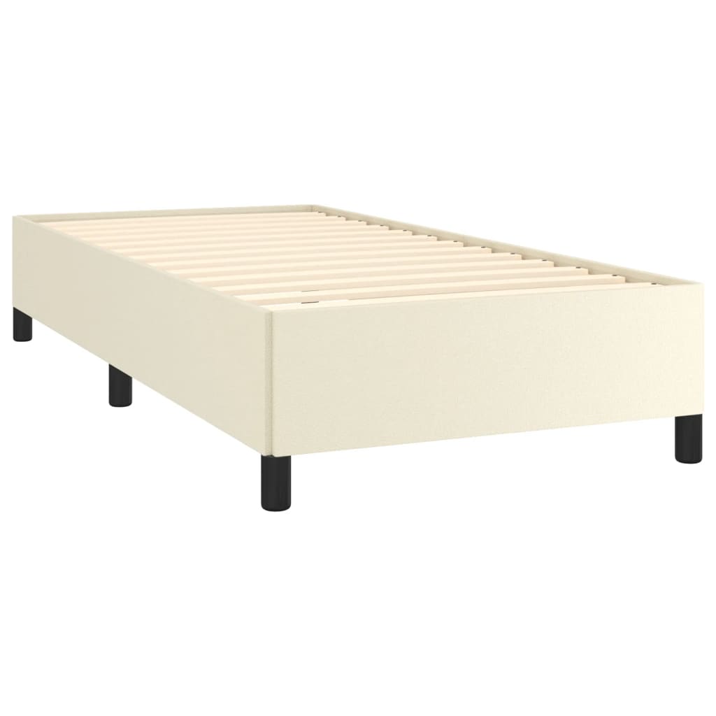 vidaXL Bedframe kunstleer crèmekleurig 90x200 cm afbeelding