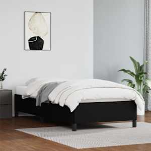 Posteljni okvir črn 100x200 cm umetno usnje
