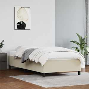 Rám postele krémová 100 x 200 cm umělá kůže - obrázek 1