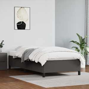 Rám postele šedá 100 x 200 cm umělá kůže - obrázek 1
