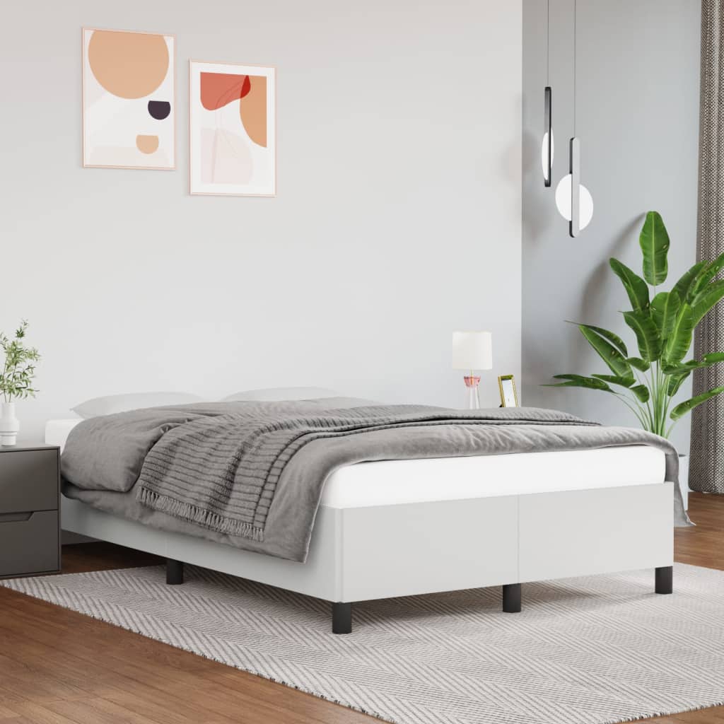 Cadru de pat, alb, 120x200 cm, piele ecologică