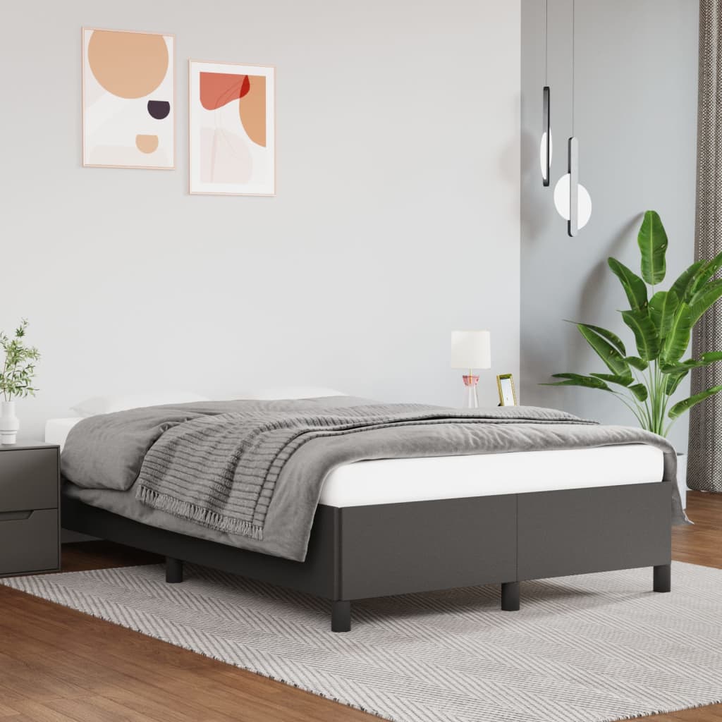 vidaXL Cadru de pat, gri, 120x200 cm, piele ecologică