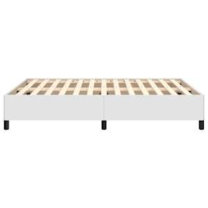 Rám postele bez matrace bílá 140 x 190 cm umělá kůže - obrázek 6