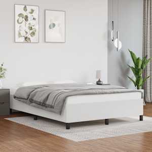 Posteljni okvir bel 140x200 cm umetno usnje