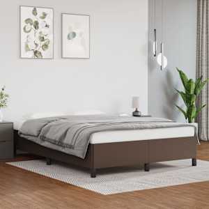 Posteljni okvir rjav 140x200 cm umetno usnje