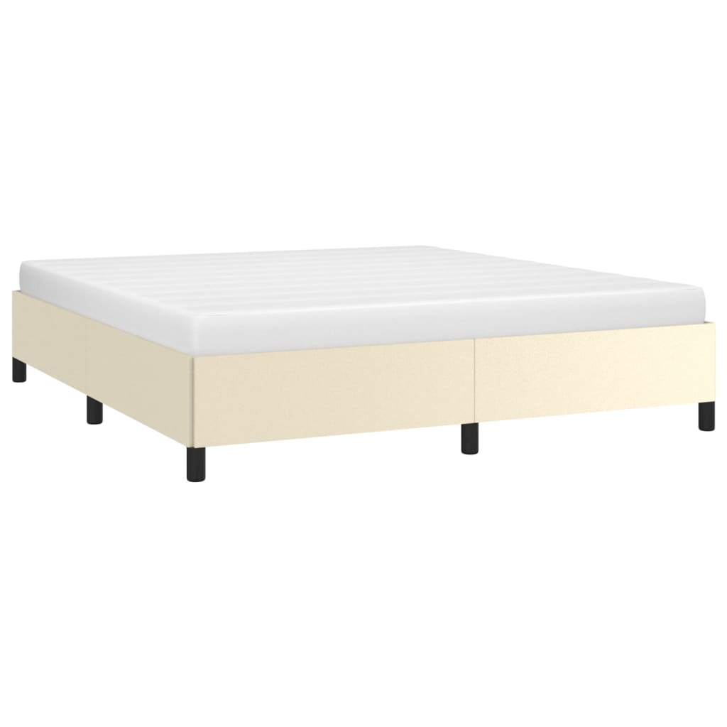 vidaXL Estrutura de cama 160x200 cm couro artificial cor crème