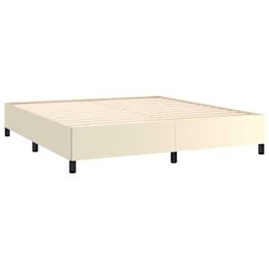 Rám postele bez matrace krémový 160x200 cm umělá kůže - obrázek 4