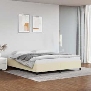 Posteljni okvir krem 180x200 cm umetno usnje