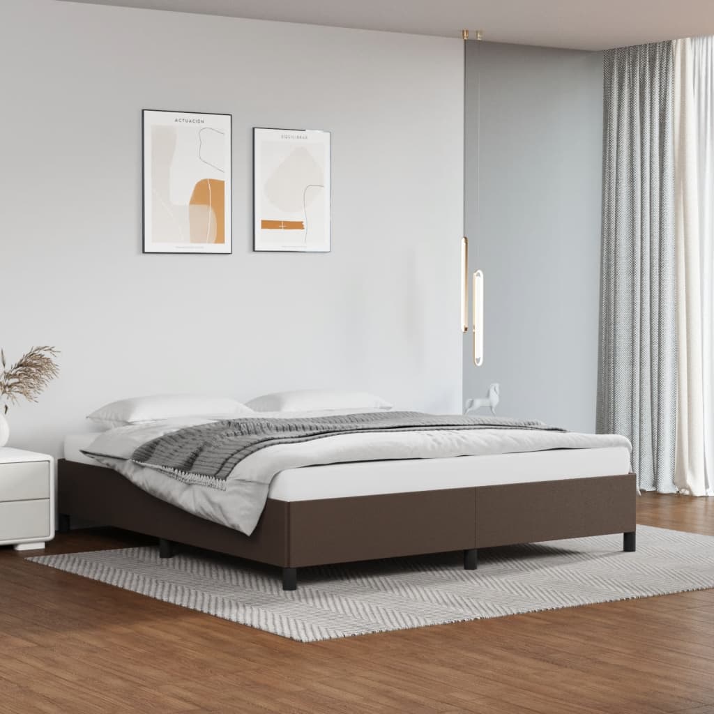 Cadru de pat, maro, 180x200 cm, piele ecologică