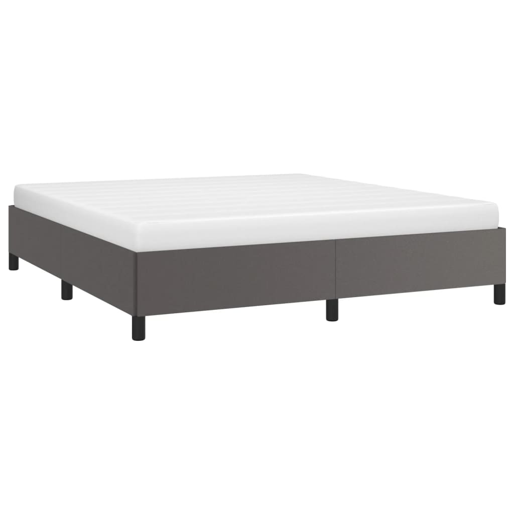 vidaXL Bedframe kunstleer grijs 180x200 cm afbeelding