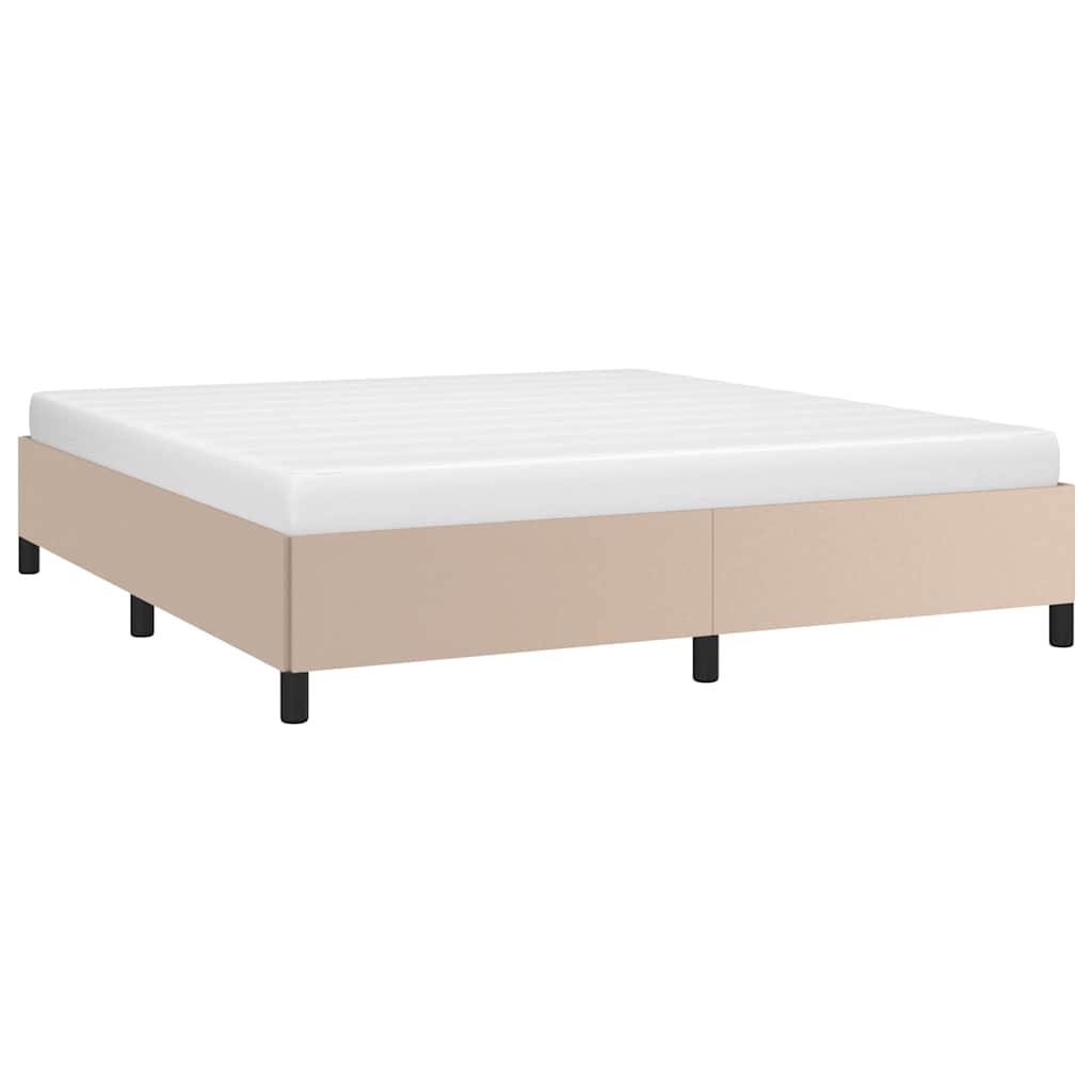 vidaXL Bedframe kunstleer cappuccinokleurig 180x200 cm bruin, foto 2