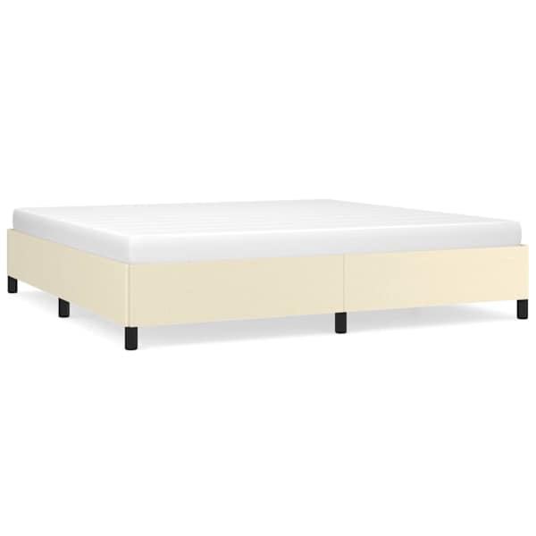 vidaXL voodiraam, kreemjas, 200x200 cm, kunstnahk