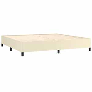 Rám postele krémová 200 x 200 cm umělá kůže - obrázek 4