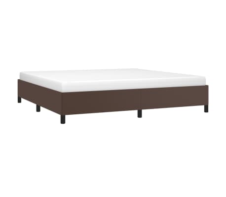 vidaXL Lovos rėmas, rudos, 200x200cm, dirbtinė oda