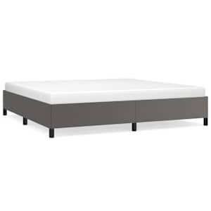Rám postele bez matrace šedá 200 x 200 cm umělá kůže - obrázek 2