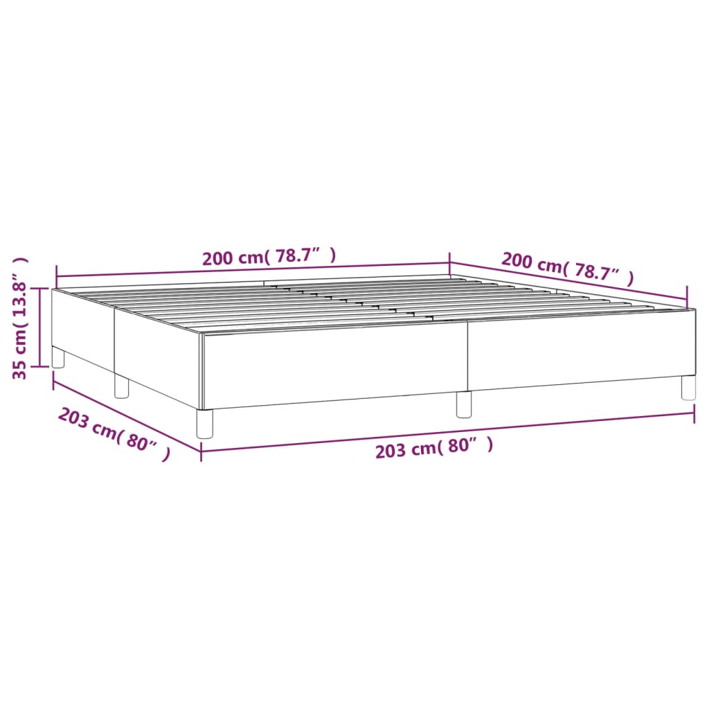 Rám postele šedá 200 x 200 cm umělá kůže