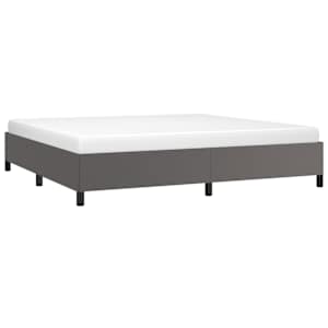 Rám postele bez matrace šedá 200 x 200 cm umělá kůže - obrázek 3