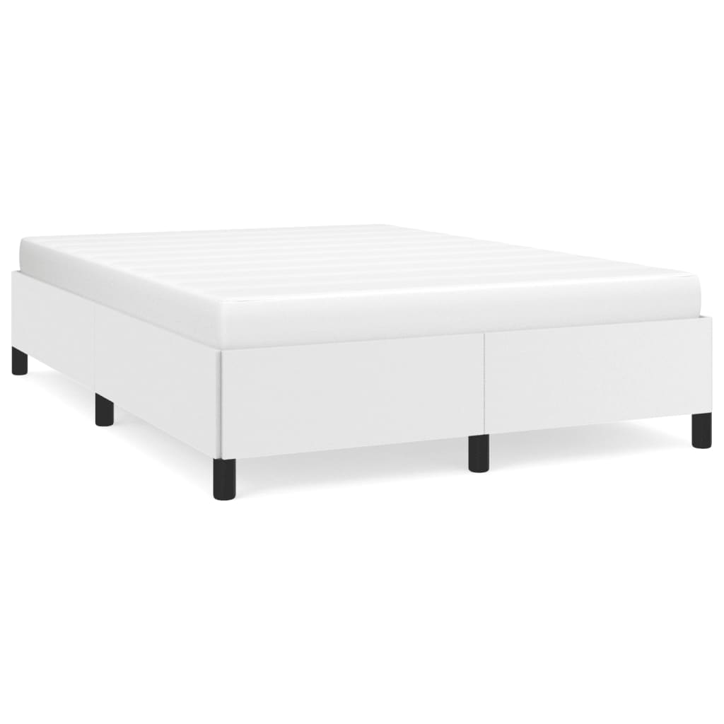 Image of vidaXL Bed Frame White 137x190 cm Full Faux Leather