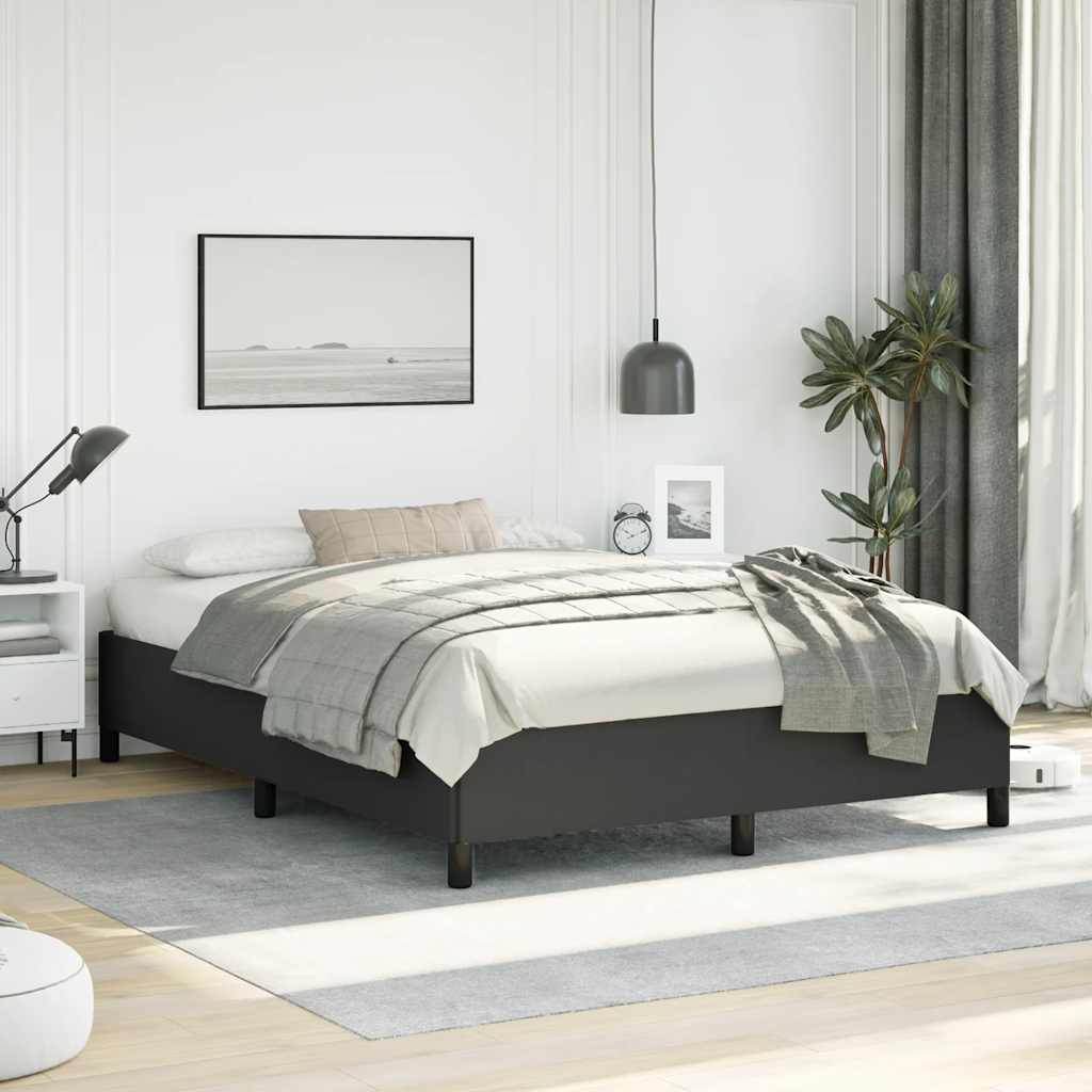 vidaXL sengestel uden madras sort 152x203 cm queen size kunstlæder billede