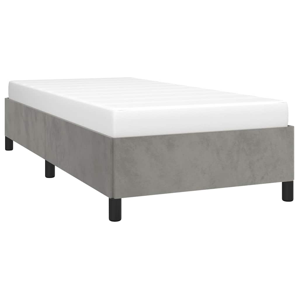 vidaXL Bedframe zonder matras 80x200 cm fluweel lichtgrijs grijs, foto 2