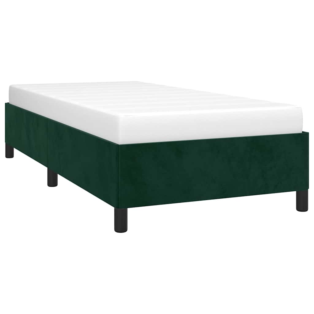vidaXL Bedframe zonder matras 80x200 cm fluweel donkergroen groen, foto 2