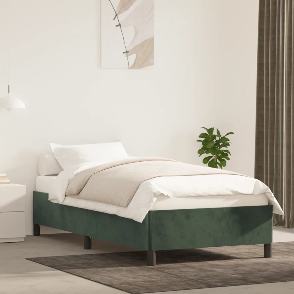 Cadru de pat, verde închis, 80x200 cm, catifea
