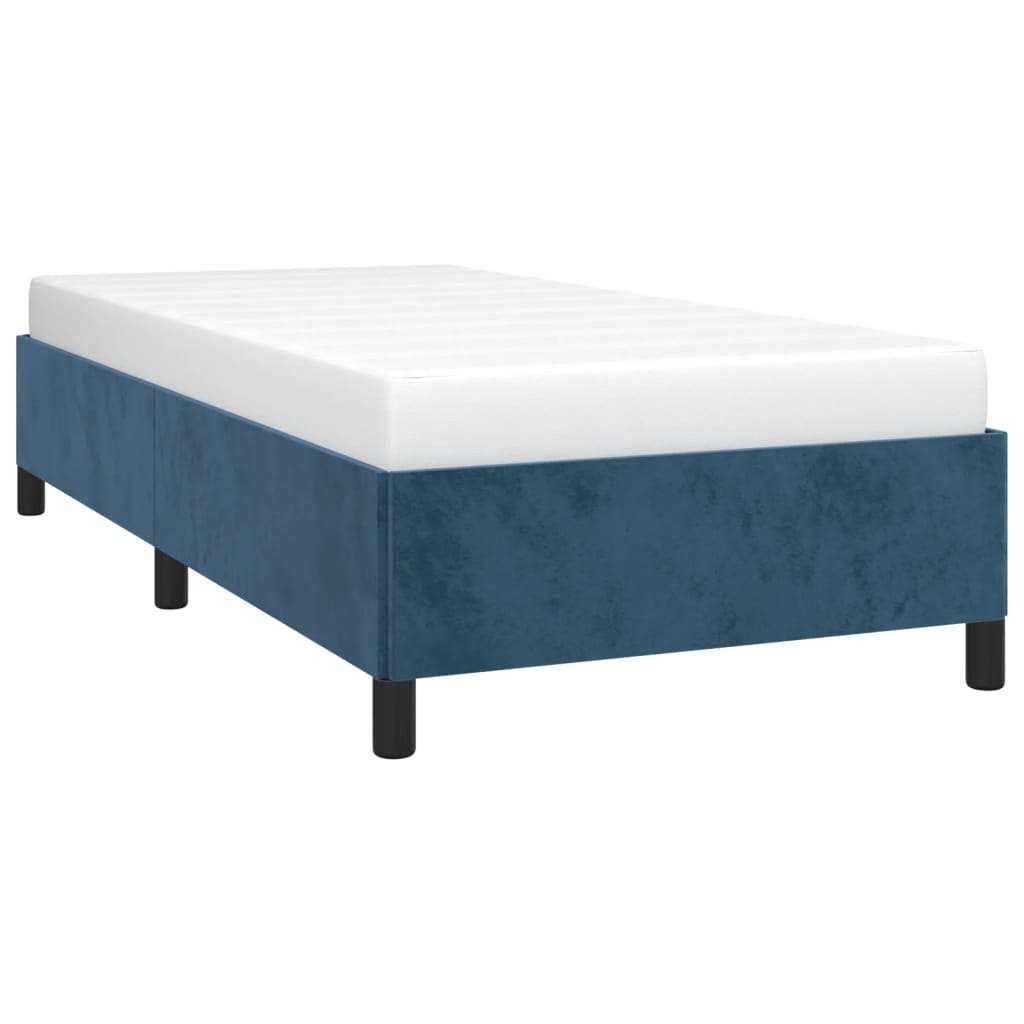 vidaXL Bedframe zonder matras 80x200 cm fluweel donkerblauw afbeelding