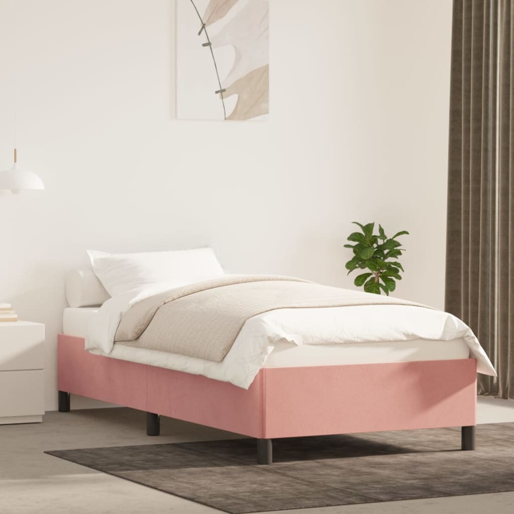 vidaXL Cadru de pat, roz, 80x200 cm, catifea