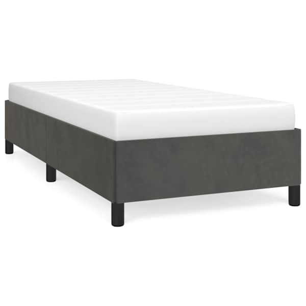 vidaXL voodiraam ilma madratsita, tumehall, 90x200 cm, samet